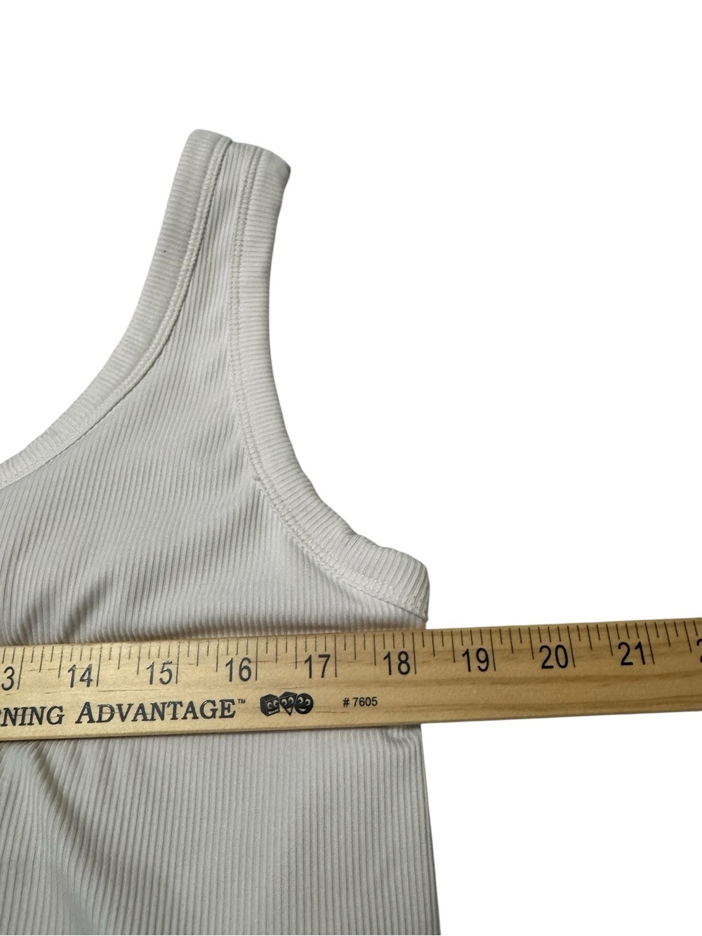 White Ribbed Tank Top - Picture 6 of 7